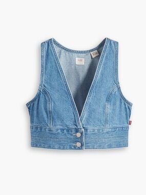 Levi's Raine Denim Cropped Vest
